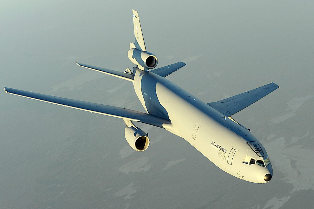 A U.S. Air Force KC-10 Extender in flight.